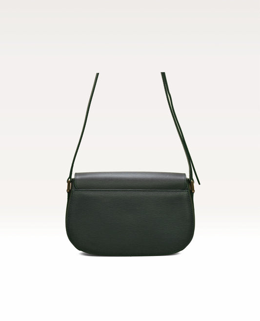 Rita green leather handbag, rear view – Belmar